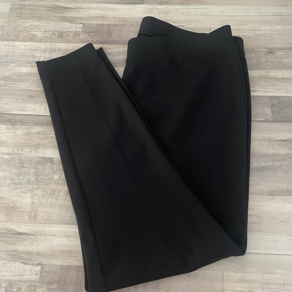 Focus 2000 Womens Pants Slim Leg Stretch Pull-On Casual Business Black Size 16W